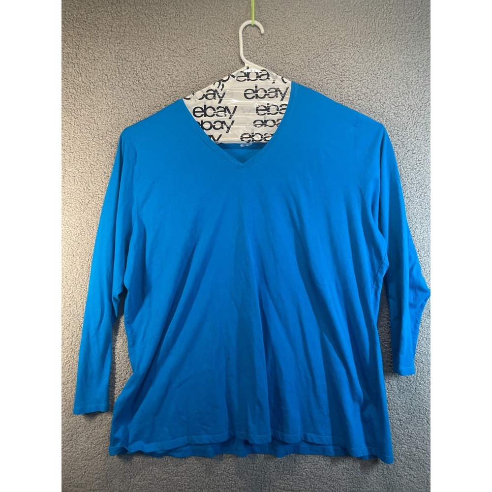 Just My Size Womens 5X  T-Shirt‎ Blue  Long Sleeves